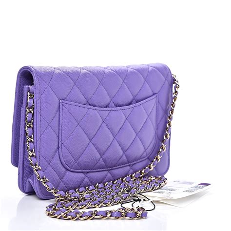 Chanel Caviar Quilted Wallet On Chain WOC Purple